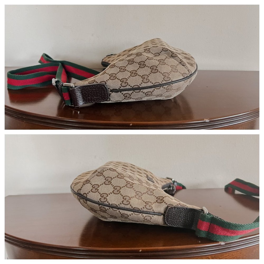 Gucci Brown GG Canvas Hobo with Green & Red Stripe Strap - Picture 4 of 10